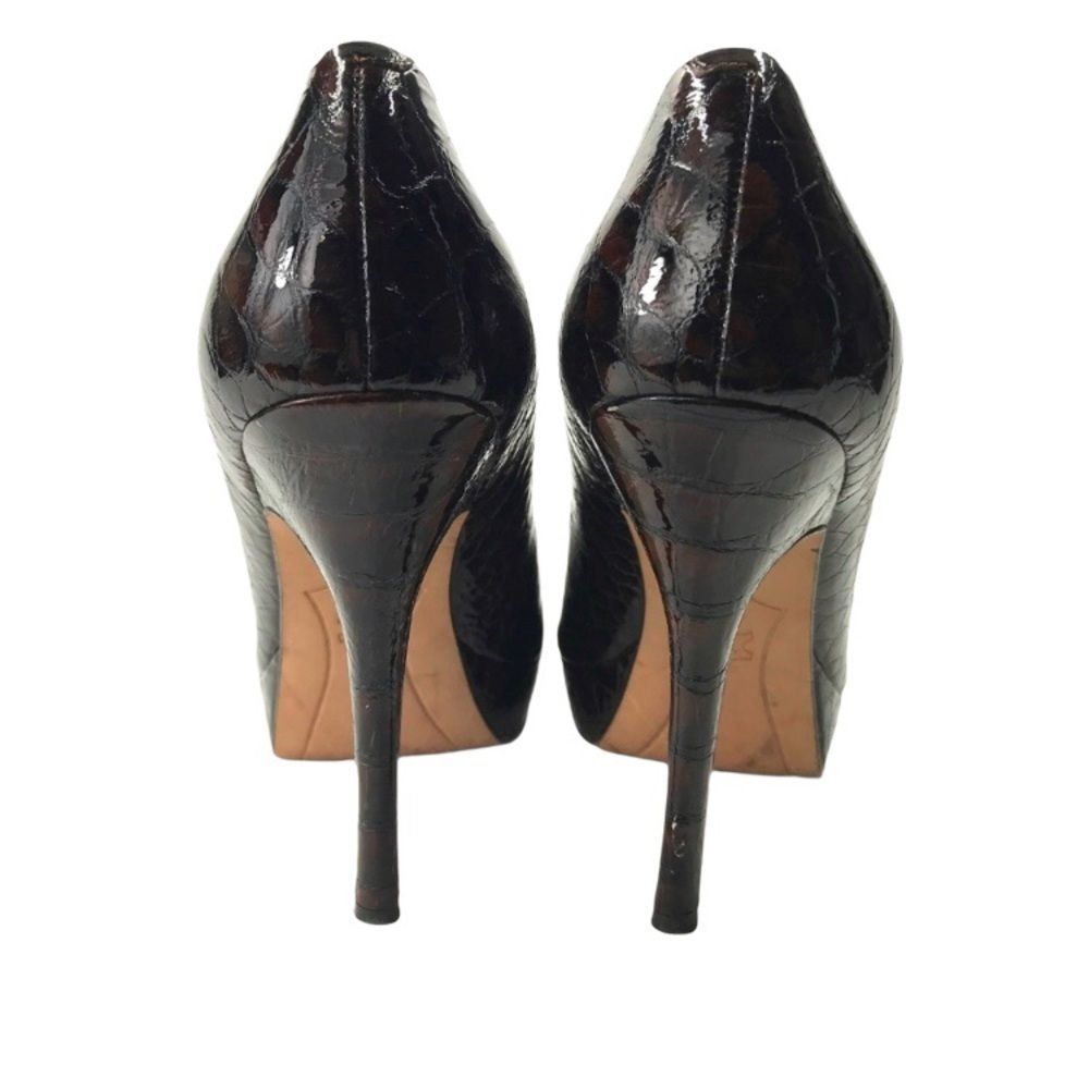 Joan & David Flipp patent leather croc stamped -8